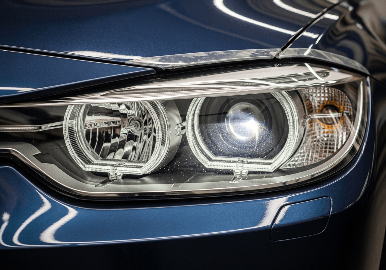 BMW 3 Series след полиране на фарове